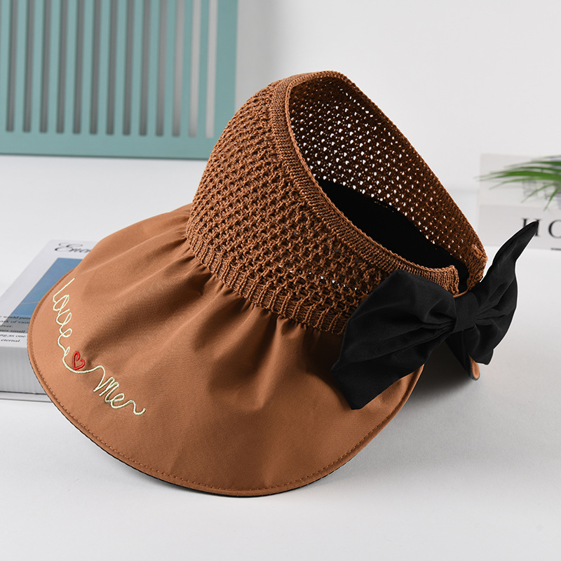 シンプル大庇黒ゴムバケットハット夏の新作レディースワイドサイドサンバイザービーチリゾート帽子