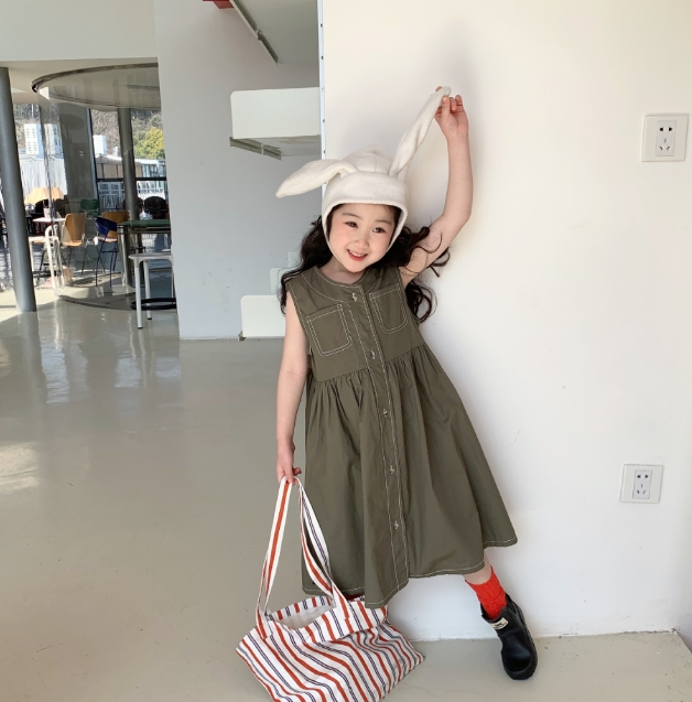 2023新作 韓国風子供服 ベビー服 スカート 可愛い ノースリーブ ワンピース 女の子