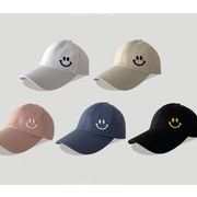 キャップ　帽子　スマイル刺繍　日焼け対策　レディース　韓国ファッション　フリーサイズ