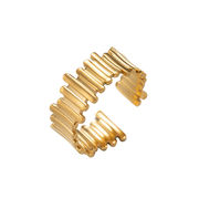 韓国風 個性的 気品 ニッチチタン リング 女性色あせいシンプル 金色ファッション金属アレルギー対応指輪