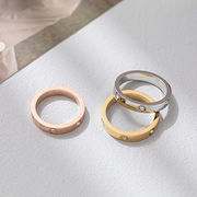 韓国風 シンプル チタン  素地リング ペアリングニッチ指輪 女性