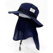 【UVカット加工】ガーデニング帽子 フェイスガード ネイビー 4008880-03