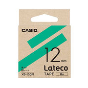 【5個セット】 カシオ計算機 Lateco 詰め替え用テープ 12mm 緑テープ 黒文字