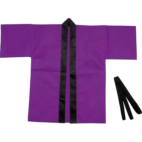 【20個セット】 ARTEC カラー不織布ハッピ 子供用 S 紫 ATC1501X20