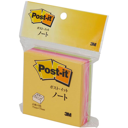 【10個セット】 3M Post-it ポストイット カラーキューブ レギュラー スクェア