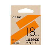 【5個セット】 カシオ計算機 Lateco 詰め替え用テープ 18mmオレンジテープ黒文字