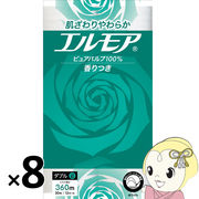 トイレットペーパー [箱売] エルモア 花の香り ダブル30ｍ １パック12ロール ×8パックセット カミ商事