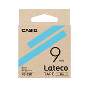 【5個セット】 カシオ計算機 Lateco 詰め替え用テープ 9mm 水色テープ 黒文字