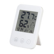 【5個セット】 YAZAWA 熱中症・インフルエンザ警報付きデジタル温湿度計 ホワイト D