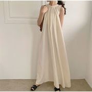 選べる3色 韓国ファッション ゆったりする ロングスカート ジャンパースカート 大きい裾 怠惰な風