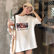 夏　トップス　Tシャツ　半袖　韓国ファッション　レディース 　薄手　ゆったり　通気