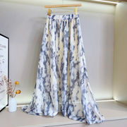 コーディネット自由自在　水墨画風　上品感 花柄ジャガード織スカート 超ボリューム感　ロングスカート