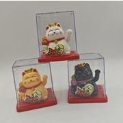 2025 ins  招き猫  ミニチュア  デコパーツ  太陽エネルギー インテリア置物  手を振る  モデル  車載用品