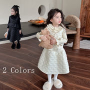 冬新作  韓国子供服    ベビー    女の子  ベスト + スカート  2点セット  ファッション  2色