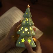 クリスマス  クリスマスツリー  置物 発光  装飾  プレゼント  撮影道具  磁器   ランプ