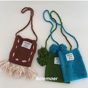 INS 韓国風  子供バッグ  ニットバッグ   鞄  カジュアル  収納  子供用品  可愛い3色