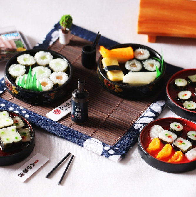 新作 ドールハウス用 ミニアイテム  模型  寿司  飾り装飾品   撮影道具   置物   お弁当