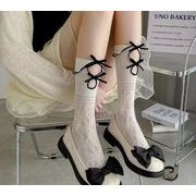 新作 韓国風レディース  レース  リボン  靴下  ソックス  3色
