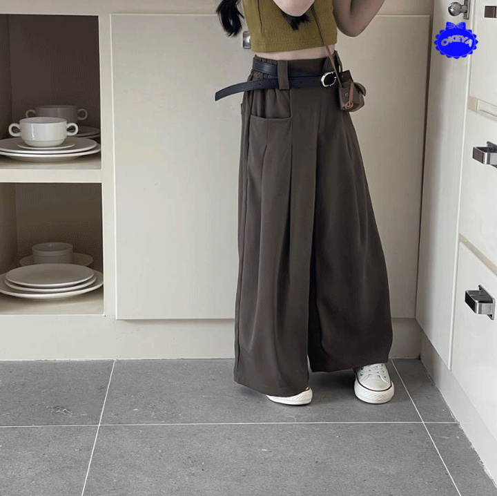 韓国子供服　2023年夏新作　ガールズ　ボトムス　ズボン　ゆったり　ベルト付き　2色展開　90#-140#