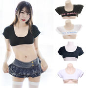 【即日出荷】ミニトップス 半袖 セクシー コスプレ【7363】