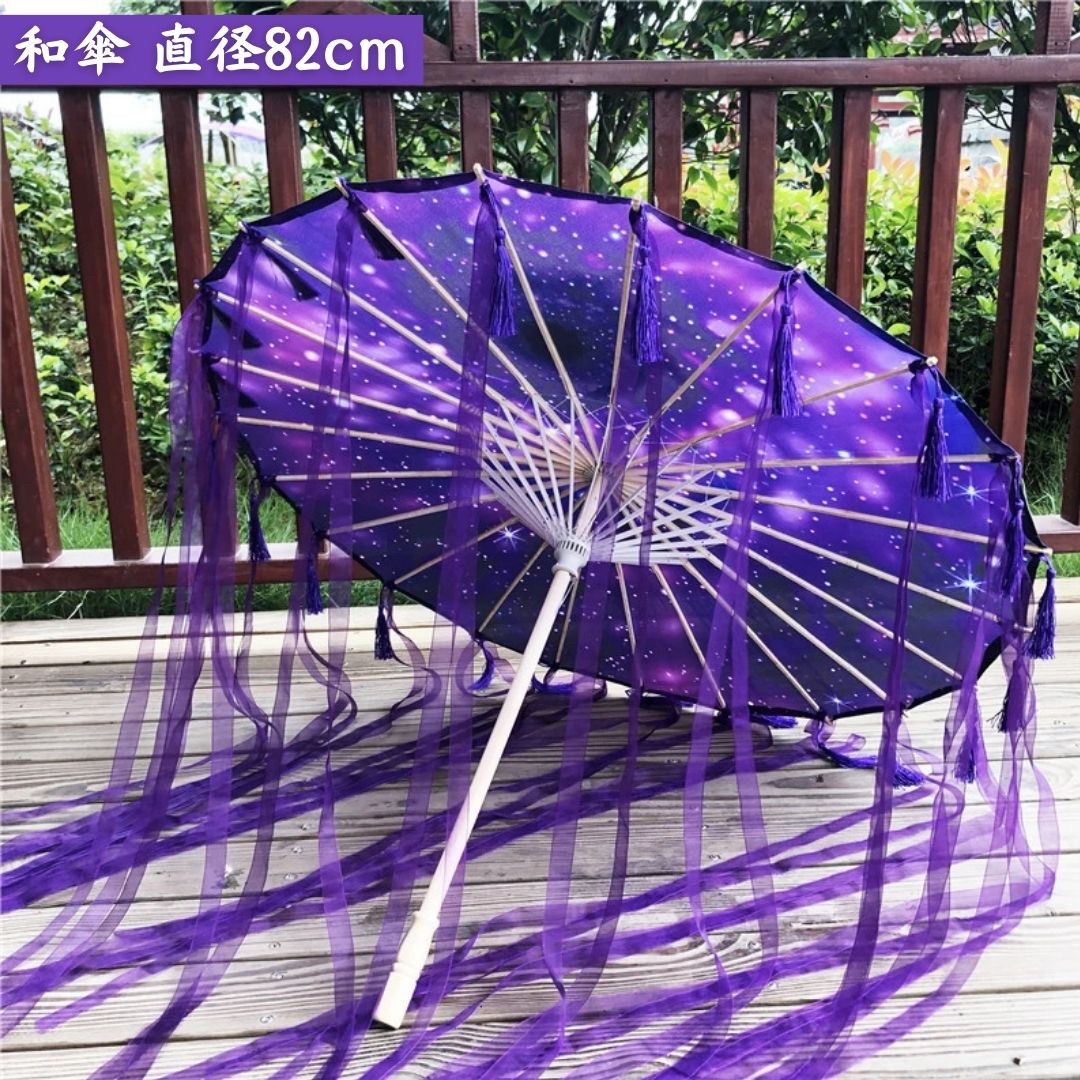 傘 和傘 紫 パープル ひらひら ーVer2ー かさ 晴専用 和風傘 かさ 木製 和風 和柄 レディース UVカット
