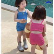 2023年夏新作　韓国子供服　ガールズ　水泳服　水着　キャミソール　ショートパンツ　上下セット　80#-140#