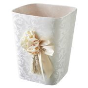 アクアフラワー小物　ホワイト　スクエア小物入れ