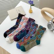 ソックス　靴下　ins風　レディース　韓国ファッション　コットン　秋冬　ビンテージ