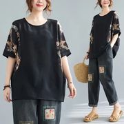 【予約220360】大きいサイズ春夏新作 韓国 レディース ファッション  Tシャツ ワンピースLL-4L