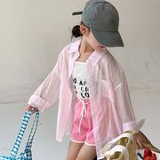 【2023夏】UVカット日焼け止め暑さ対策接触冷感 韓国風子供服 シャツOR半袖 セットアップ