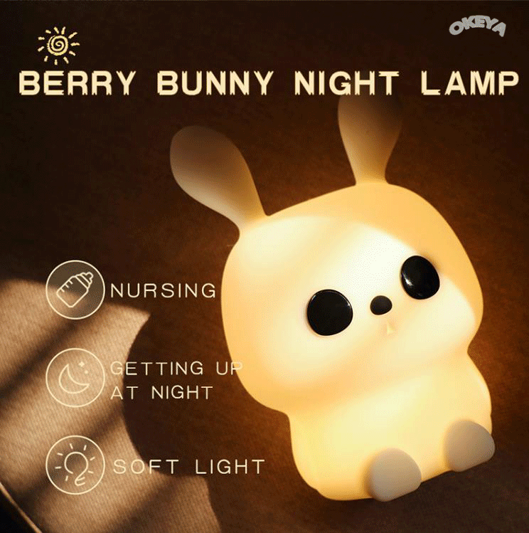 ナイトライト 授乳ライト 充電式 USB 調光 タイマー ルームライト 間接照明 ウサギ 暖色光/七色変換