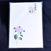 花のイラスト和紙便箋セット /がくあじさいピンク