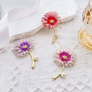 ひまわりブローチ 日本のファッション花のブローチ洋服コサージュ気質ブローチ 女性 アクセサリー ピン