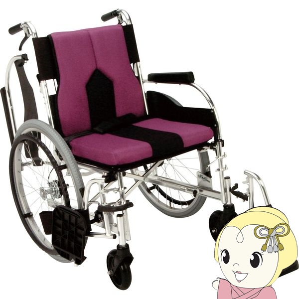 車椅子 自走式車椅子 多機能 背折れ スイングアウト 車いす カラーズ スイングアウトタイプ パープル K