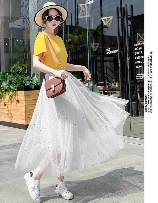韓国風　レディース  夏新作　メッシュスカートフェアリースカート　  ファッションスカート★S-X