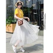 韓国風　レディース  夏新作　メッシュスカートフェアリースカート　  ファッションスカート★S-X