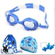 子供水泳帽、水泳帽+水泳用ゴーグル，防水耳の保護 ，2点セット　  海水浴　温泉　，水泳用具，