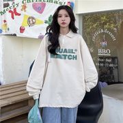 【予約220948】大きいサイズ秋冬 韓国 カレッジ風 カジュアル  Tシャツ パーカー LL-4L