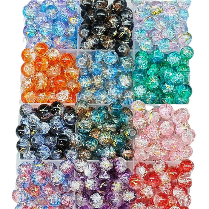 8-10mm ガラス ビーズ穴ありデコパーツDIY ビーズパーツ デコ素材 手芸 