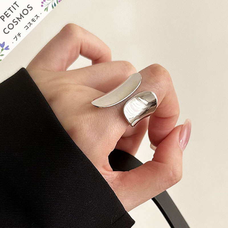 個性的 シンプル シルバーリング 指輪 アクセサリー レディース 上品 