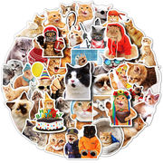 50枚 猫のステッカー  かわいい 手帳素材 DIYステッカーパック 猫雑貨