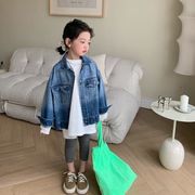 春秋新作    女の子 デニムジャケット、 子供服、  ファッションコート★カジュアルトップス90-150