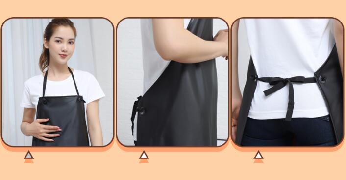 エプロン ロング PVC おしゃれ 大きいサイズ 首掛け 割烹着 飲食