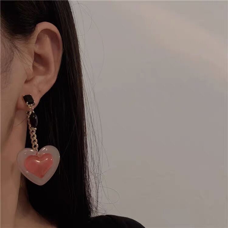 ☆Heart☆ ハート形アクセサリ ピンクハート パールピアス 韓国 ☆Heart☆ ハート形アクセサリ ピンクハート パールピアス 韓国