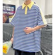 2023春夏新作 メンズ 男 カジュアル 半袖 ボーダー柄 トップス Tシャツ インナー M-3XL