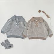 2025秋冬新作 韓国風  子供服  長袖   ベビー服  トップス   ニット セーター 2色