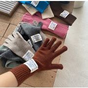韓国風    秋冬    手袋    暖か    純色    ニット    手袋    ins