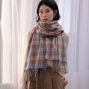 チェック柄マフラー　ストール　レディース　韓国ファッション　秋冬　デザイン　全3色