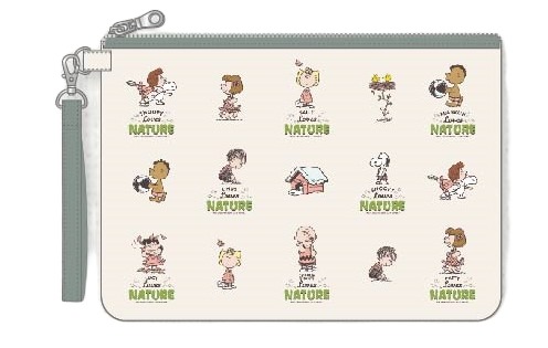 SNOOPY Loes　NATURE フラットポーチ　ＧＲ SPMS-005