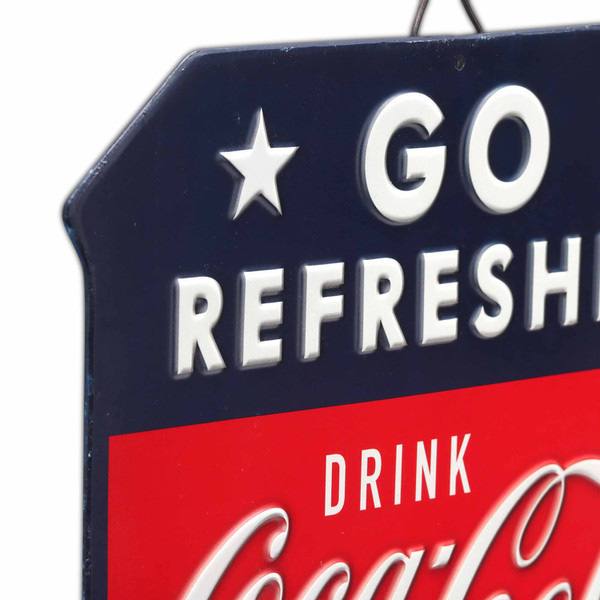 コカ・コーラ 3Dメタルサイン （コカ・コーラ リフレッシュ） アメリカン雑貨 アメリカ雑貨 - イベント、販促用